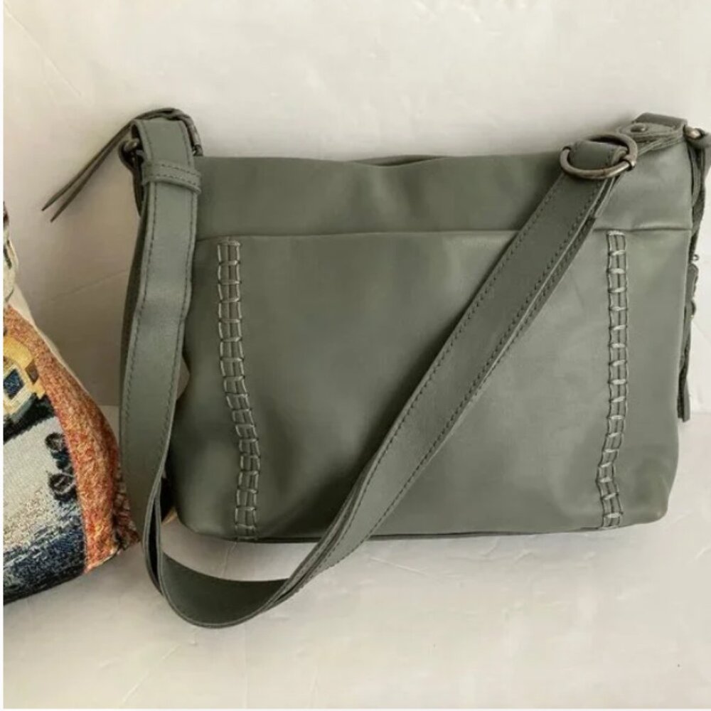 The Sak Gray Leather handbag with Tassel